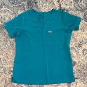 Figs Women's Short Sleeve Teal Agua Green Catarina Scrub Top